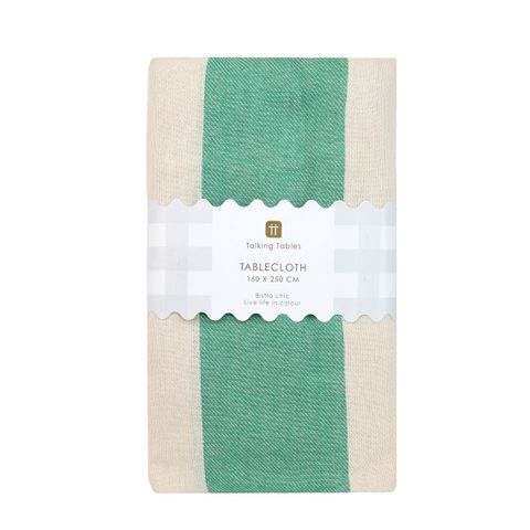 Talking Tables - Stripe Tablecloth - Extra Large - Fabric - Green