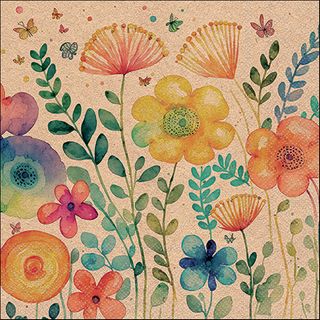 Ambiente - Paper Napkins - Pack of 20 - Luncheon Size - Recycled Vibrant Spring Nature