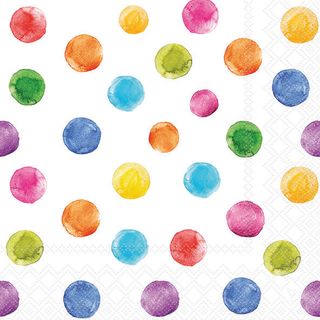 Ambiente - Paper Napkins - Pack of 20 - Luncheon Size - Polka Dots - White