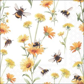Ambiente - Paper Napkins - Pack of 20 - Luncheon Size - Busy Bees