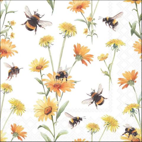 Ambiente - Paper Napkins - Pack of 20 - Luncheon Size - Busy Bees