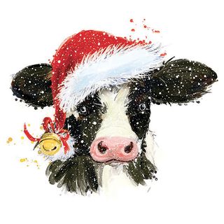 Ambiente - Paper Napkins Christmas - Pack of 20 - Luncheon Size - Christmas Cow Bell