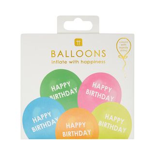 Talking Tables - Balloons - Pack of 5 - Happy Birthday Print