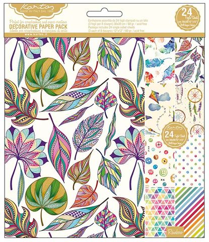*Decorative Paper Pack  Rainbow Selection
24 pieces from 8 designs x 3ea
30cm x 30cm - ideal for Origami and scrapbooking