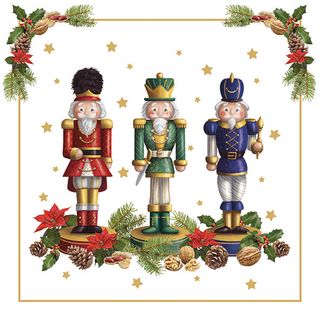 Ambiente - Paper Napkins Christmas - Pack of 20 - Luncheon Size - Bearded Nutcracker