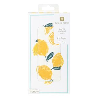 Talking Tables - Paper Napkins - Long Lunch - Pack of 16 - Lemon