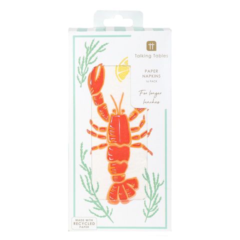 Talking Tables - Paper Napkins - Long Lunch - Pack of 16 - Lobster