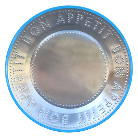 Talking Tables - Stainless Steel Plate - 25cm - Blue