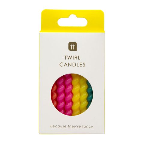 Talking Tables - Twirl Candles - Pack of 8 - Birthday Brights