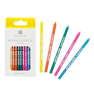 Talking Tables - Happy Birthday Candles - Pack of 24 - Birthday Brights