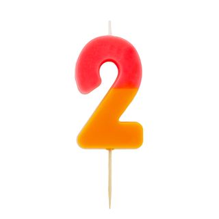 Talking Tables - We Heart Birthdays Candle - 2 - Orange