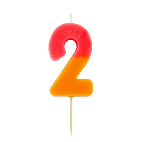 Talking Tables - We Heart Birthdays Candle - 2 - Orange