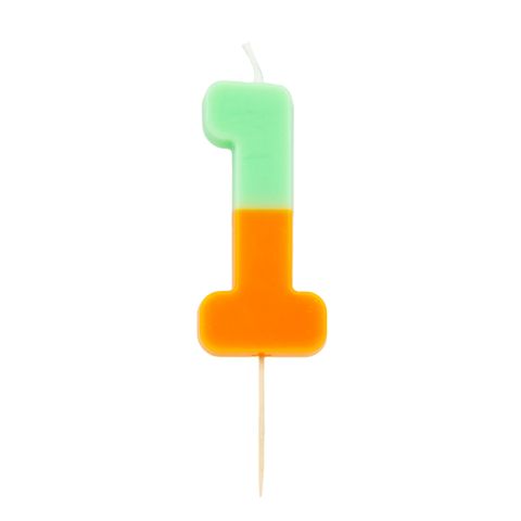 Talking Tables - We Heart Birthdays Candle - 1 - Orange