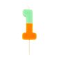 Talking Tables - We Heart Birthdays Candle - 1 - Orange