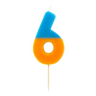 Talking Tables - We Heart Birthdays Candle - 6 - Orange