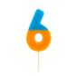 Talking Tables - We Heart Birthdays Candle - 6 - Orange