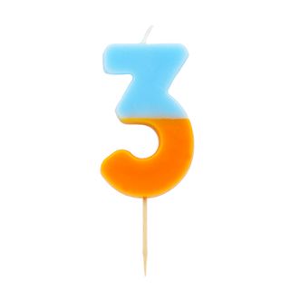 Talking Tables - We Heart Birthdays Candle - 3 - Orange