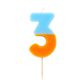 Talking Tables - We Heart Birthdays Candle - 3 - Orange