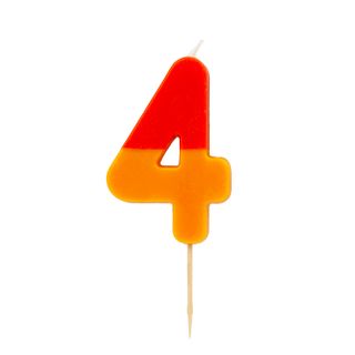Talking Tables - We Heart Birthdays Candle - 4 - Orange