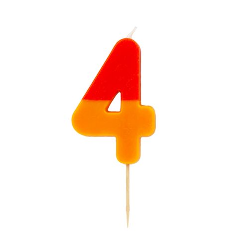 Talking Tables - We Heart Birthdays Candle - 4 - Orange
