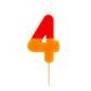 Talking Tables - We Heart Birthdays Candle - 4 - Orange