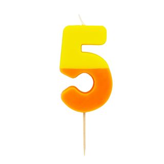 Talking Tables - We Heart Birthdays Candle - 5 - Orange