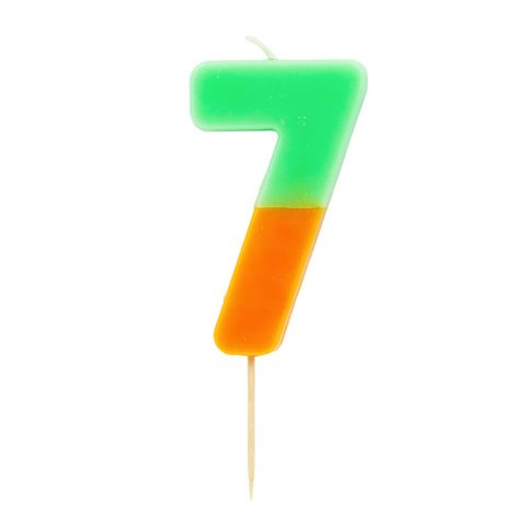 Talking Tables - We Heart Birthdays Candle - 7 - Orange