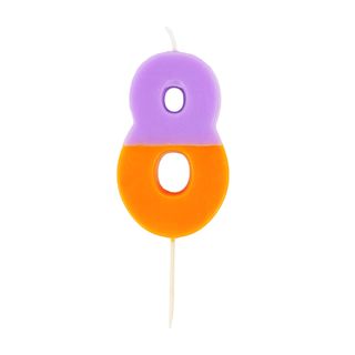 Talking Tables - We Heart Birthdays Candle - 8 - Orange