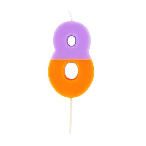 Talking Tables - We Heart Birthdays Candle - 8 - Orange