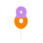Talking Tables - We Heart Birthdays Candle - 8 - Orange