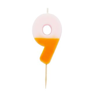 Talking Tables - We Heart Birthdays Candle - 9 - Orange