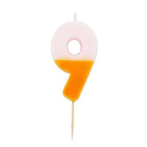 Talking Tables - We Heart Birthdays Candle - 9 - Orange