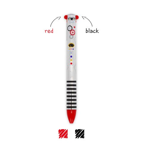 Legami - Two-Colour Ballpoint Pen - Click&Clack - Robot (ships as Pk of 12 - CLICKKIT29)