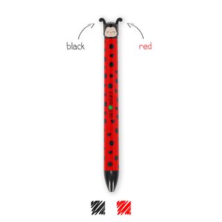 Legami - Two-Colour Ballpoint Pen - Click&Clack - Ladybug