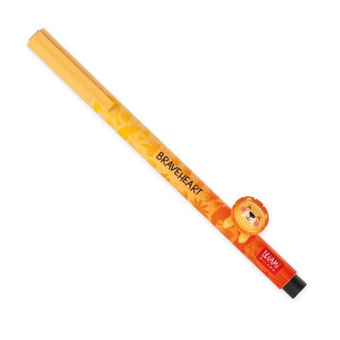 Legami - Gel Pen With Animal Decoration - Lovely Friends - Lion (ships as Pk of 15 - CPPKIT13)