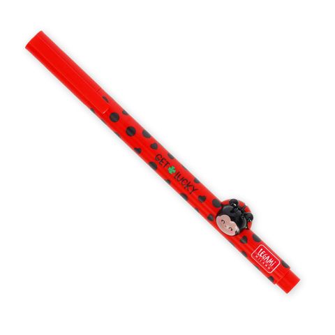 Legami - Gel Pen With Animal Decoration - Lovely Friends - Ladybug