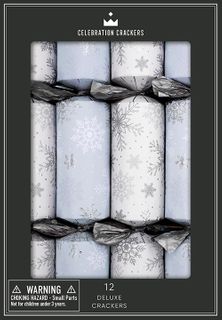 Celebration Crackers - Deluxe Crackers - 12 Inch - Icy Snowflake - Set of 12