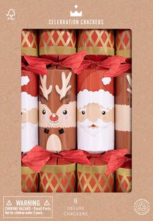 Celebration Crackers - Deluxe Crackers - 12 Inch - Santa & Reindeer - Box of 8