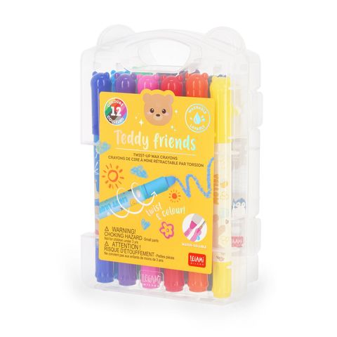 Legami - Set of 12 Crayons - Teddy Friends - Teddy Bear