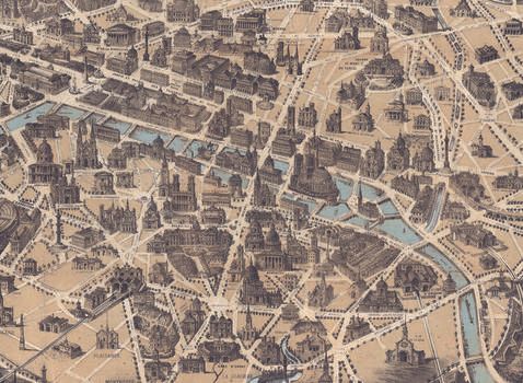 Rossi 1931 - Wrap Flat Sheet - Paris Monuments Map
