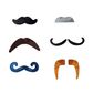 Legami - Set of 6 Adhesive Fake Moustaches - Hot Moustache