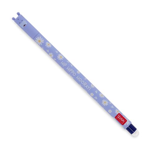 Legami - Erasable Gel Pen Single - Hippo - Blue Ink  (Ships as Pk 30 - EPBLUKIT28)