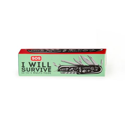 Legami - 11-in-1 Multi-Tool Knife - SOS I Will Survive (ships as Pack of 12 - KNIFKIT1)