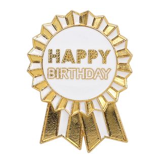 Talking Tables - Enamel Badge - 6cm - Happy Birthday - Luxe Gold