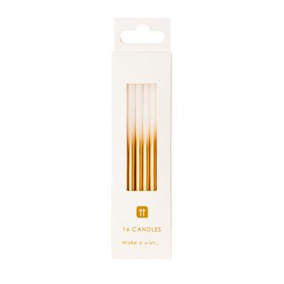 Talking Tables - Straight Candles 10cm - Pack of 16 - Gold Ombre
