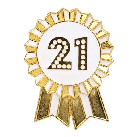Talking Tables - Enamel Badge - 6cm - 21 - Luxe Gold