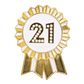Talking Tables - Enamel Badge - 6cm - 21 - Luxe Gold