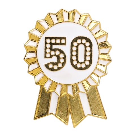 Talking Tables - Enamel Badge - 6cm - 50 - Luxe Gold