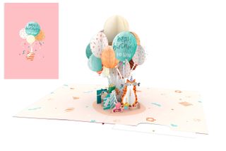 Origamo - Pop Up Greeting Card - Kirigami Collection - Happy Birthday Cat