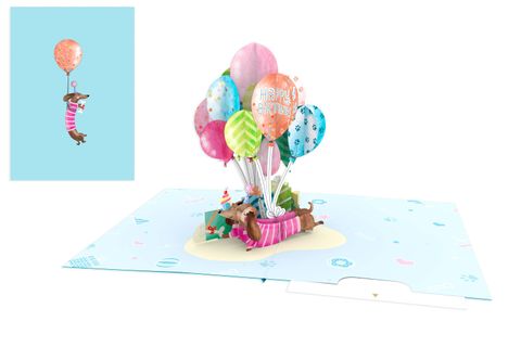 Origamo - Pop Up Greeting Card - Kirigami Collection - Happy Birthday Dog
